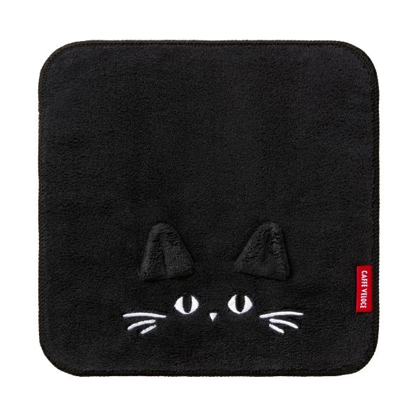 カフェ・ベローチェ 黒ねこハンドタオル